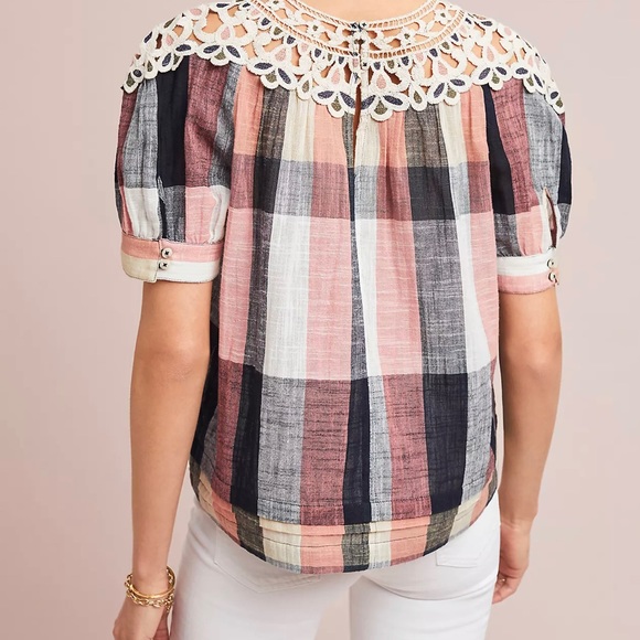 Anthropologie NWT Maeve plaid swing top. Small. - Picture 4 of 4